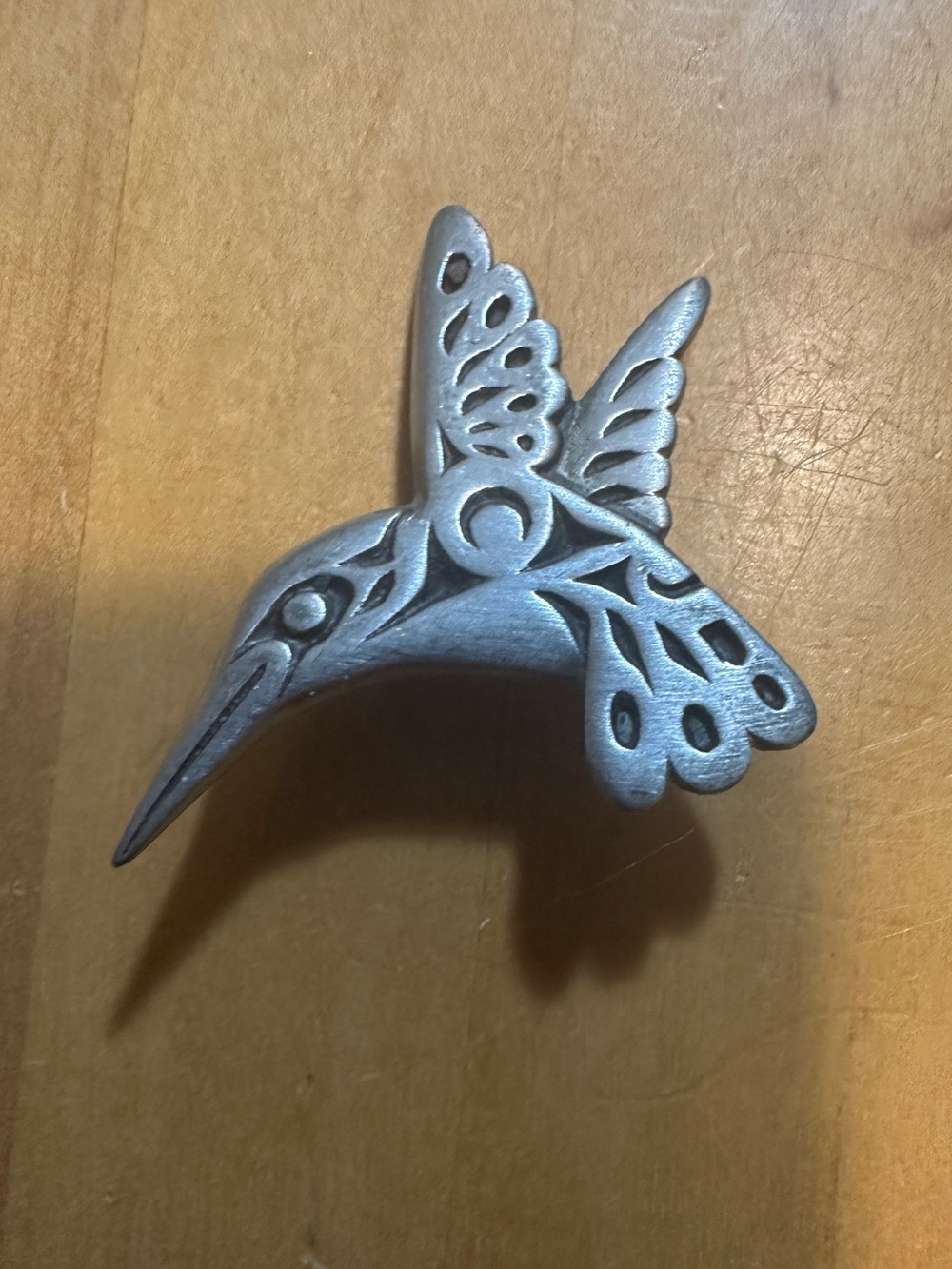Pewter Hummingbird Brooch Pin